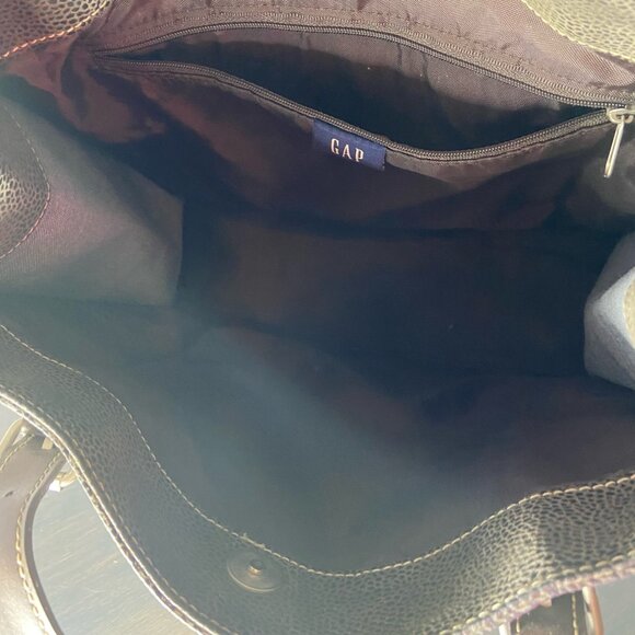 GAP Genuine Leather Pebbled Tote Bag – Chocolate Brown - Picture 3 of 6